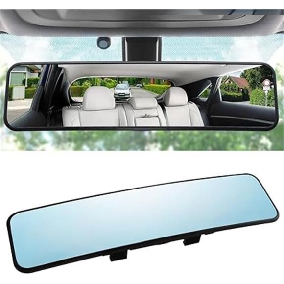 Anti Glare Rear View Mirror 11.2''(285mm), Wide Angle Panoramic Convex Curve - Picture 8 of 8